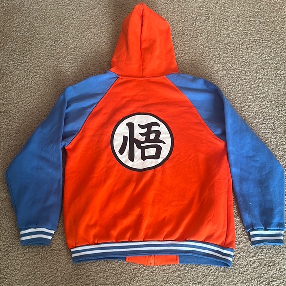 Orange and Blue Men's Hoodie - Picture 2 of 6